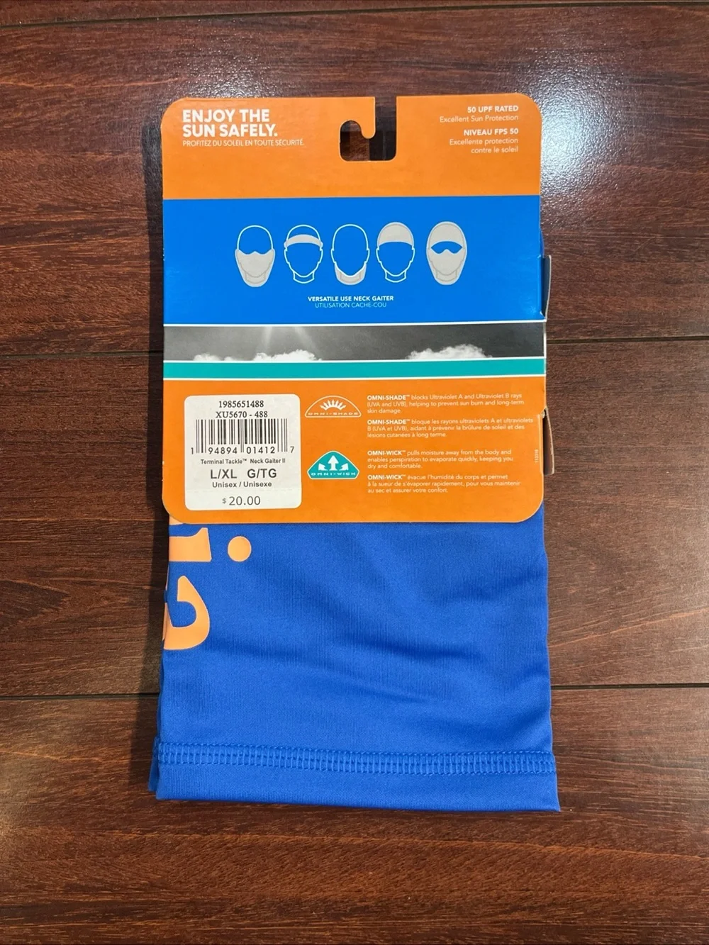 Columbia Terminal Tackle Neck Gaiter II L/XL Blue UPF 50 Sun Protection PFG New